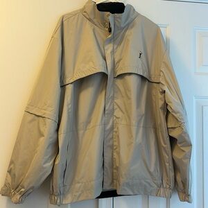 PGA TOUR Golf Windbreaker Men's size XL, Removable sleeves, tan